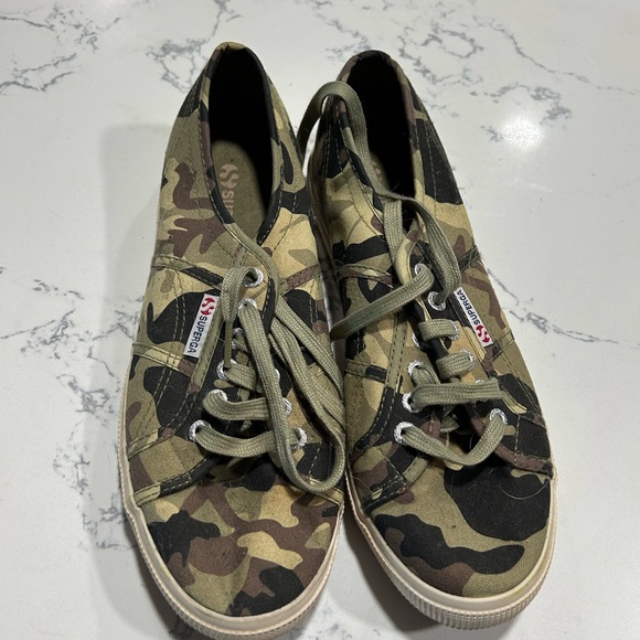 Superga Olive Canvas Sneakers - Picture 1 of 5